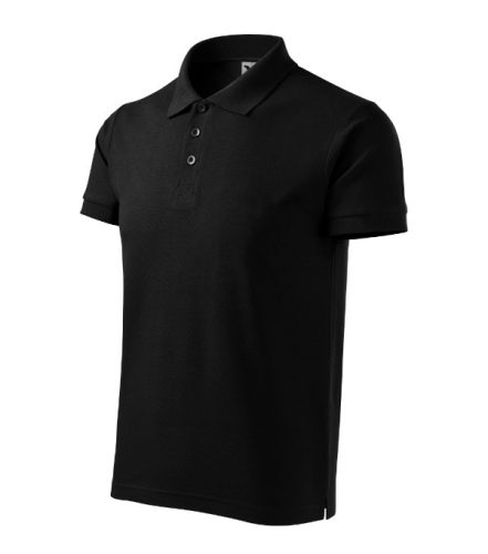 Cotton Heavy galléros póló férfi fekete XL
