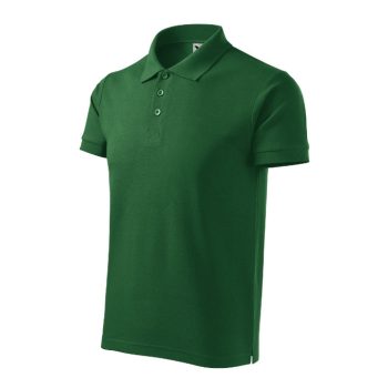 Cotton Heavy galléros póló férfi üvegzöld S