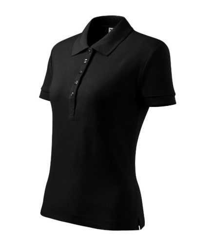 Cotton Heavy galléros póló női fekete XS