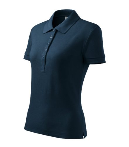 Cotton Heavy galléros póló női tengerészkék XS