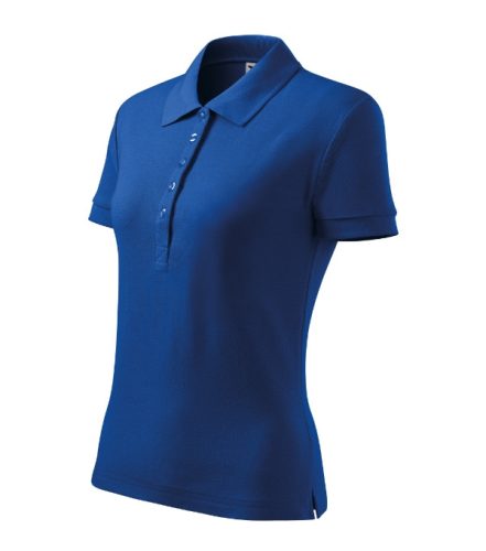 Cotton Heavy galléros póló női királykék XS