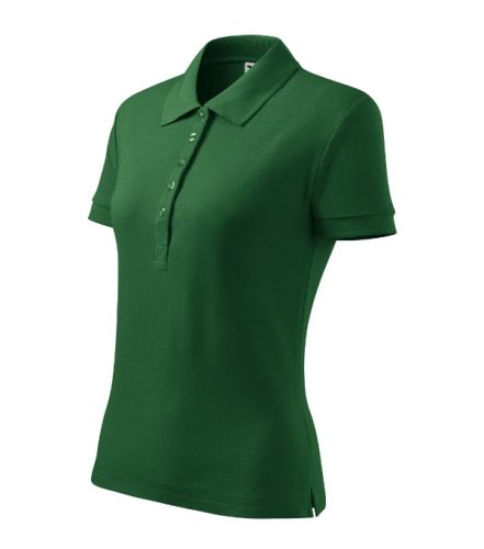 Cotton Heavy galléros póló női üvegzöld XL