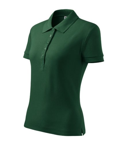Cotton Heavy galléros póló női dark green S
