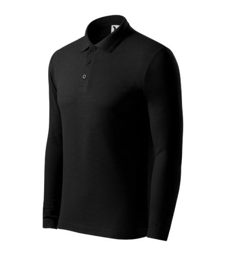 Pique Polo LS galléros póló férfi fekete XL