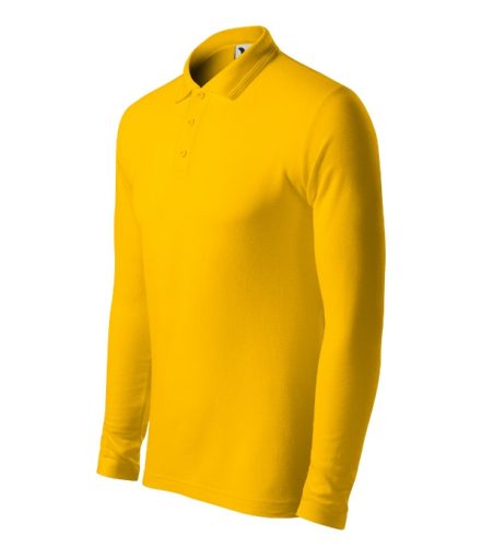 Pique Polo LS galléros póló férfi sárga XL