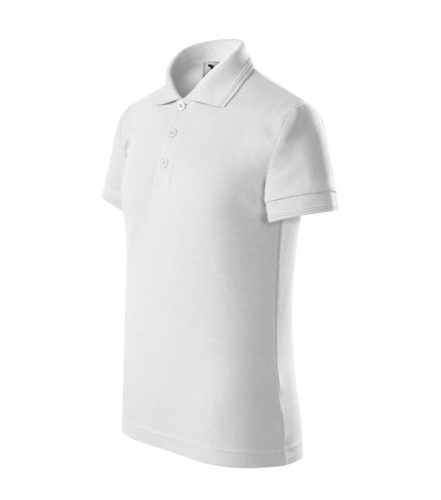 Pique Polo galléros póló gyerek fehér 158 cm/12 éves