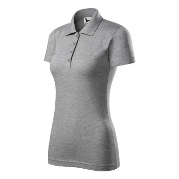   Single J. galléros póló női sötétszürke melírozott XS