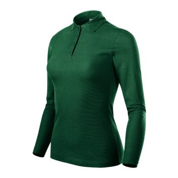 Pique Polo LS galléros póló női dark green XS