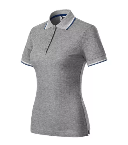 Focus galléros póló női sötétszürke melírozott S