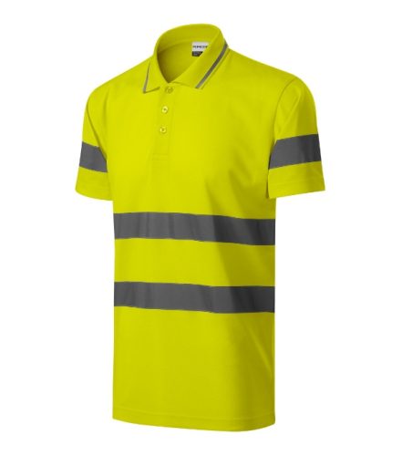 HV Runway galléros póló unisex fluoreszkáló sárga L
