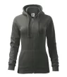 Trendy Zipper felső női sötét palakő L