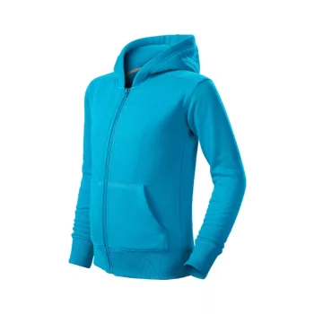 Trendy Zipper felső gyerek türkiz 122 cm/6 éves
