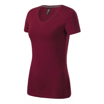 Action V-neck póló női garnet S