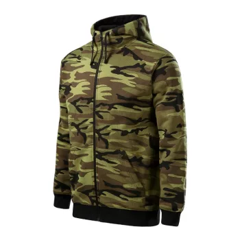 Camo Zipper felső férfi zöld terepszín S