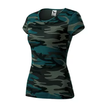 Camo Pure póló női camouflage petrol 2XL