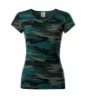 Camo Pure póló női camouflage petrol 2XL