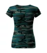 Camo Pure póló női camouflage petrol 2XL