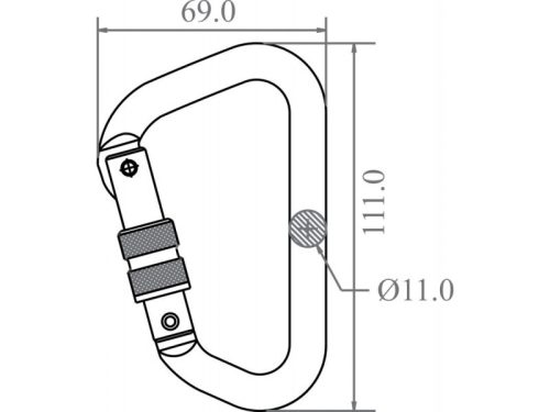 Kratos csavarmenetes karabiner 18,5mm nyílással