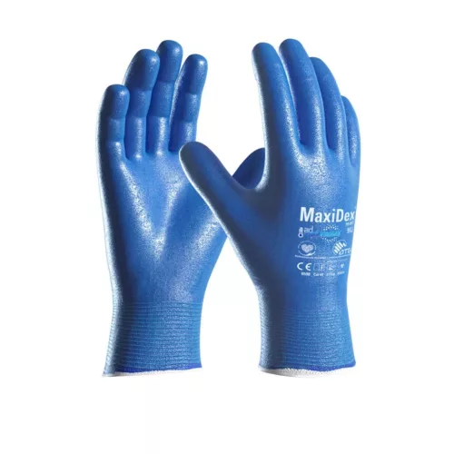ATG® MaxiDex® és ViroSan vegy- és olajálló mártott védőkesztyű bliszteres 19-007