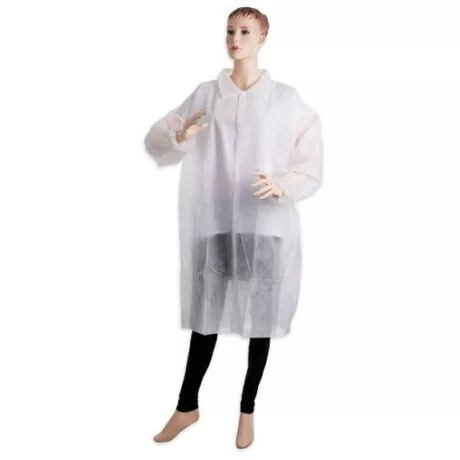 Egyszerhasználatos patentos köpeny - fehér