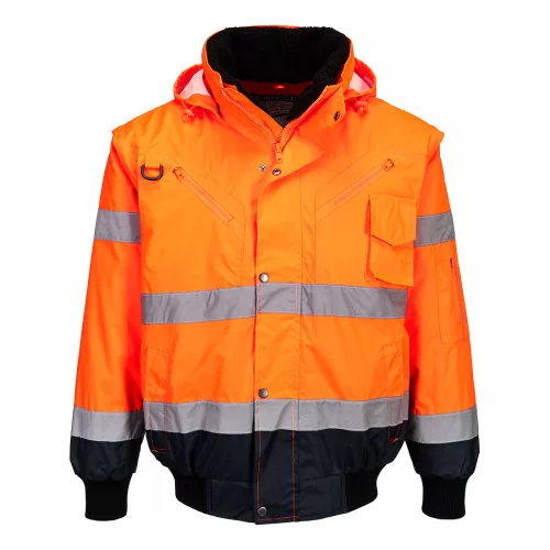Hi-Vis 3 az 1-ben kontrasztos bomber dzseki