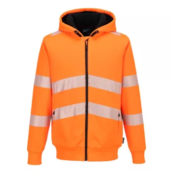 PW321 Hi-Vis cipzáras téli kapucnis pulcsi