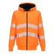PW321 Hi-Vis cipzáras téli kapucnis pulcsi