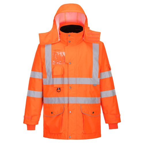 Hi-Vis légáteresztő az 7-in-1 közlekedési kabát