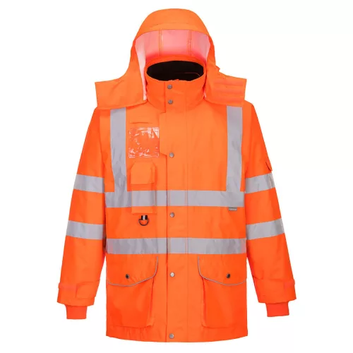 Hi-Vis légáteresztő az 7-in-1 közlekedési kabát