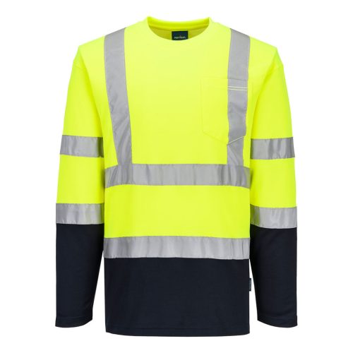 Kéttónusú, hosszú ujjú Cotton Comfort póló