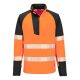PW3 Hi-Vis 1/4 cipzáras hosszú ujjú póló