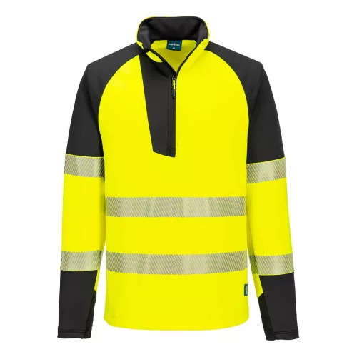 PW3 Hi-Vis 1/4 cipzáras hosszú ujjú póló