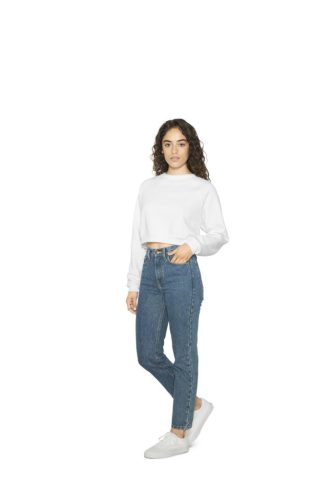 American Apparel AARSAF3451 WOMEN'S FLEX FLEECE CROP PULLOVER L