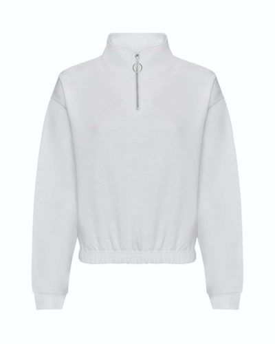 Just Hoods AWJH037 WOMEN'S CROPPED 1/4 ZIP SWEAT XS