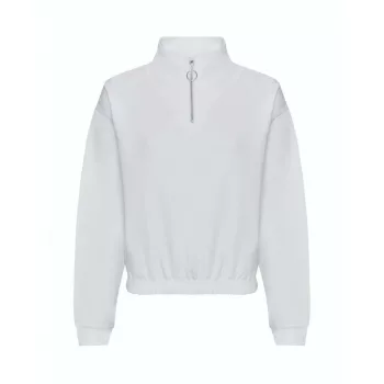   Just Hoods AWJH037 NŐI RÖVID FAZONÚ 1/4 CIPZÁRAS PULÓVER XXS