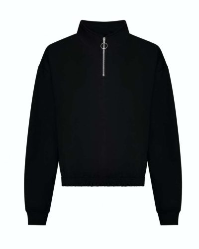 Just Hoods AWJH037 WOMEN'S CROPPED 1/4 ZIP SWEAT M