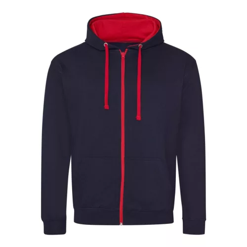 Just Hoods AWJH053 VARSITY CIPZÁRAS KAPUCNIS PULÓVER S