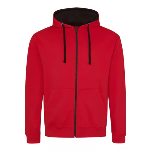 Just Hoods AWJH053 VARSITY CIPZÁRAS KAPUCNIS PULÓVER M