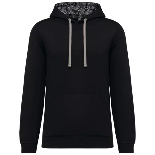 Kariban KA4013 UNISEX KONTRASZTOS MINTÁJÚ KAPUCNIS PULÓVER 3XL