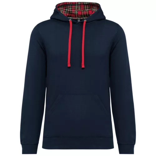 Kariban KA4013 UNISEX KONTRASZTOS MINTÁJÚ KAPUCNIS PULÓVER L