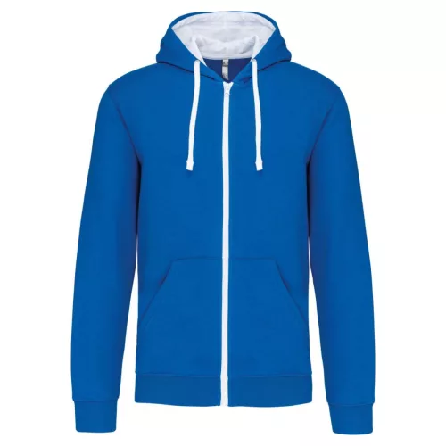 Kariban KA466 KONTRASZTOS KAPUCNIS VÉGIG CIPZÁRAS PULÓVER S