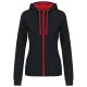 Kariban KA467 LADIES’ CONTRAST HOODED FULL ZIP SWEATSHIRT 2XL