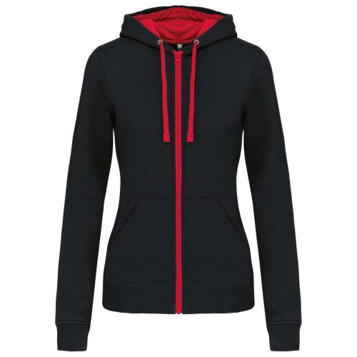 Kariban KA467 LADIES’ CONTRAST HOODED FULL ZIP SWEATSHIRT L