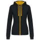 Kariban KA467 NŐI KONTRASZTOS KAPUCNIS VÉGIG CIPZÁRAS PULÓVER XS
