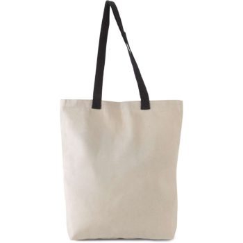   Kimood KI0277 LAPOS PAMUTVÁSZON BEVÁSÁRLÓTÁSKA KONTRASZTOS FÜLLEL U