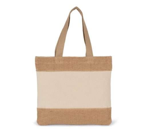 Kimood KI0294 SHOPPING BAG IN COTTON AND WOVEN JUTE THREADS U