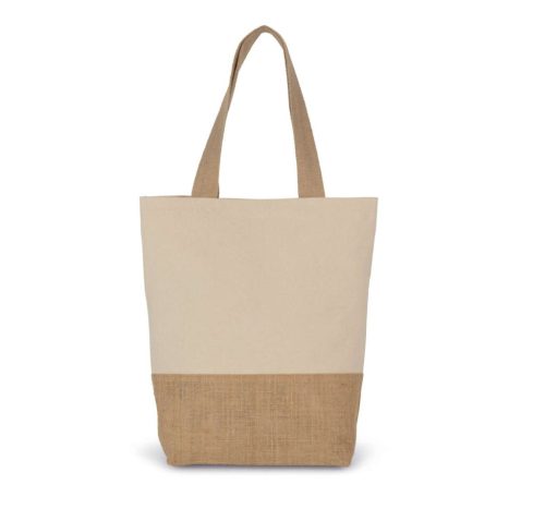 Kimood KI0298 SHOPPING BAG IN COTTON AND BONDED JUTE THREADS U