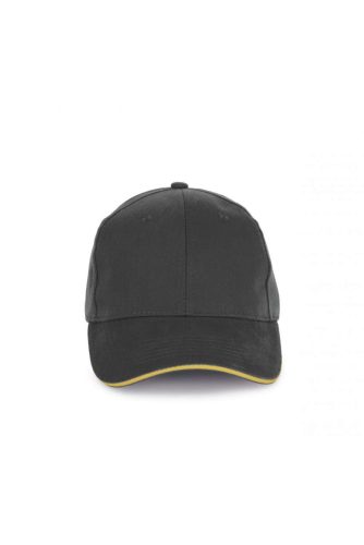 K-UP KP198 CAP IN ORGANIC COTTON WITH CONTRASTING SANDWICH PEAK - 6 PANELS U