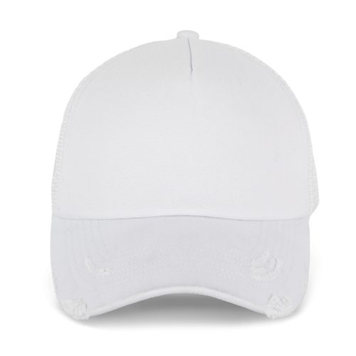 K-UP KP234 DESTROYED COTTON 5 PANEL TRUCKER WITH SOFT FRONT PANEL U