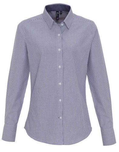 Premier PR338 WOMEN'S COTTON RICH OXFORD STRIPES SHIRT 2XL